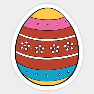 Dotted Flowers Easter Egg Sticker